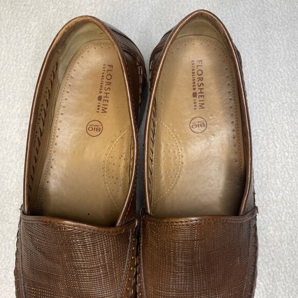 Florsheim Bio Comfort 12046 Men’s 11.5 D Brown Lizard Grain Leather Loafers Vtg main image 3